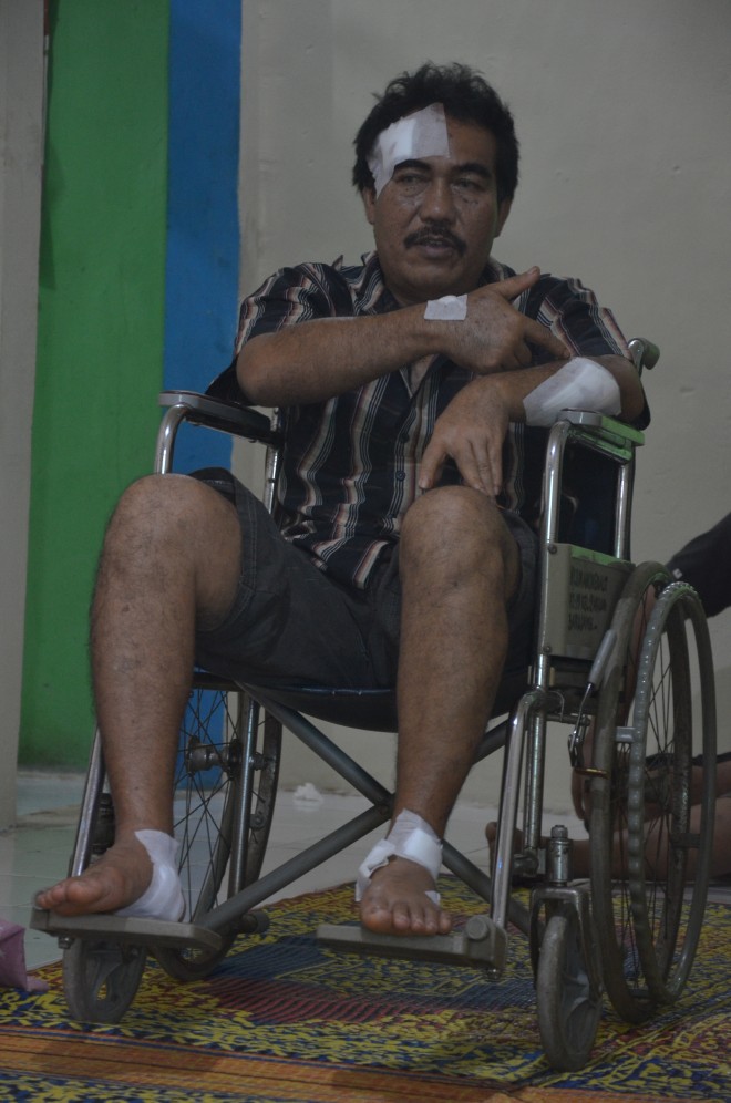 Zulhendri, korban pembacokan yang dilakukan orang tak dikenal di kediamannya beberapa waktu lalu